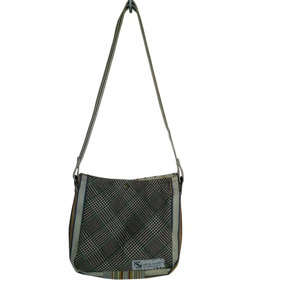 Hippie & Hobo Studios‎ Handmade Tartan Plaid Crossbody Boho Messenger Bag